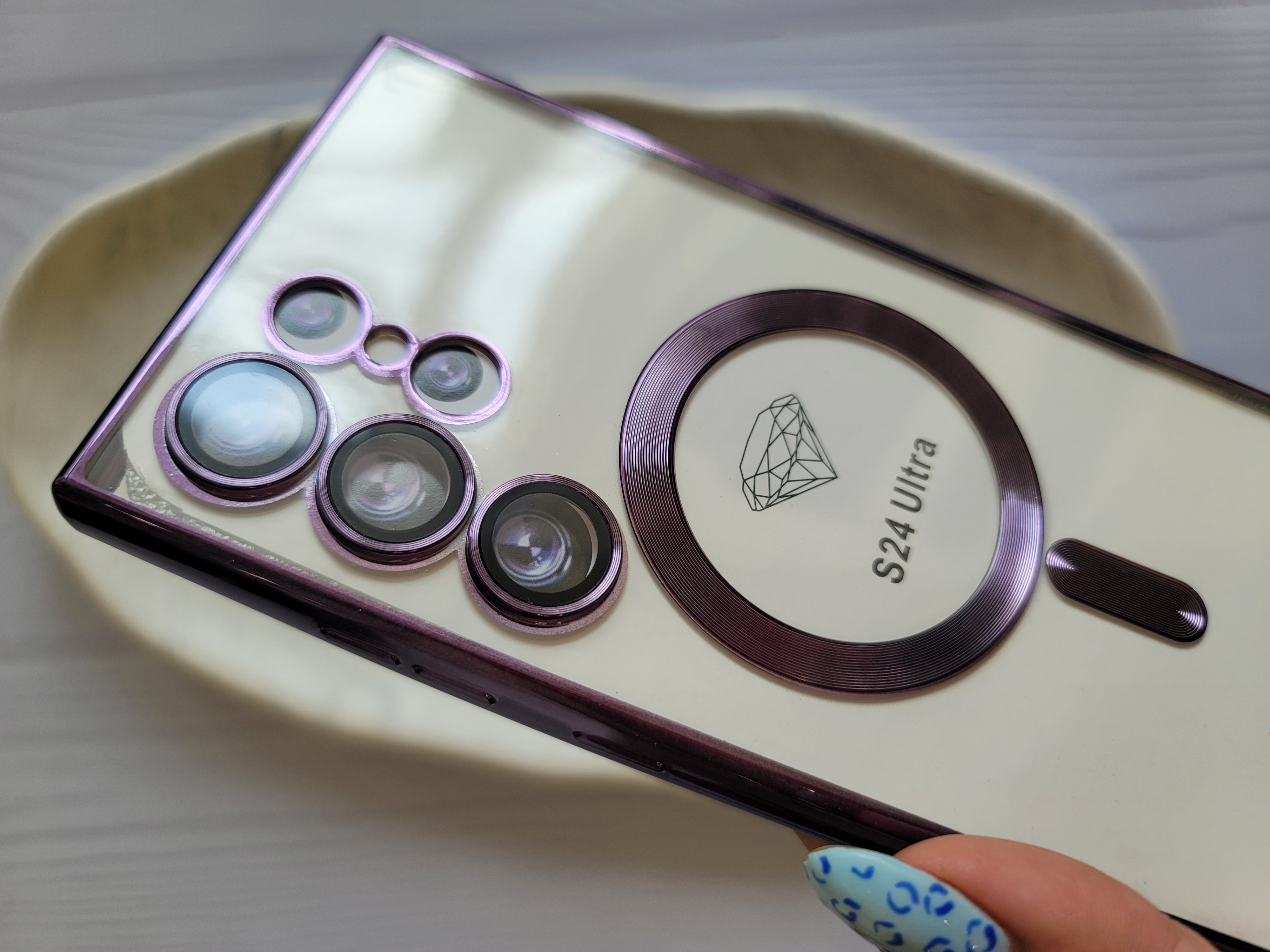 قاب گوشی S 24ultra شفاف مگسیف به همراه لنز   /اس ۲۴ اولترا